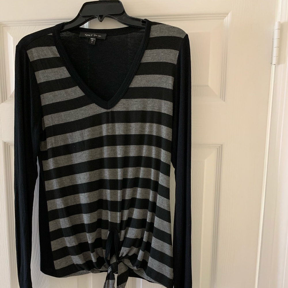 Karen Kane gray and black sweater